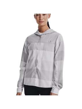Under Armour Tradesman Flannel Hoodie Halo Grey White Women’s Medium